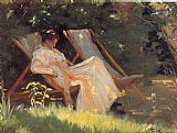 Marie en el jardin reading by Peder Severin Kroyer